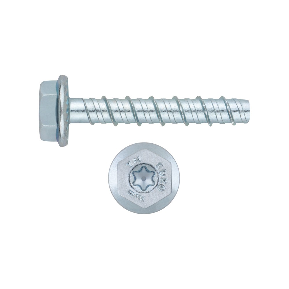 TFJ [CP] Anclaje de fijación directa en hormigón con recubrimiento zincado. Homologado ETE Opt.1. Cabeza hexagonal. Huella TX